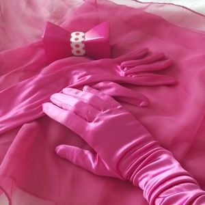 HOT Pink stretchy gloves